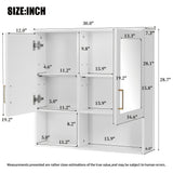 2 In 1 Wall-Mounted Mirror Cabinet With Adjustable Shelves, Soft-Close Doors, High-Definition Mirror & Storage