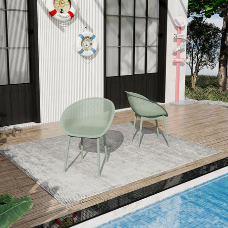 2 Piece Durable Single Chair With Hollow Out Design