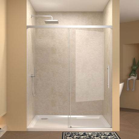 Frameless Single Sliding Shower Door With Handle