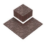 Stone Texture Patio Deck Tiles, 44 Pieces