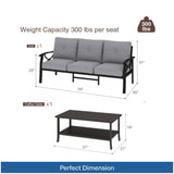Patio Furniture Set With Coffee Table And Cushions For Backyard