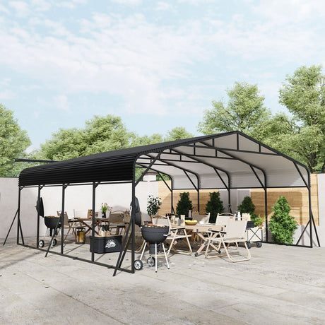 Heavy Duty Carport, All Weather Shelter - Black