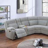 Sectional Sofa Set With Console Cup Holders, 3 Piece Reclining Living Room Couch - Gray Ash