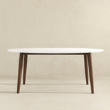 Ada - Oval Dining Table And 4 Side Chairs - White