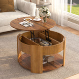 Round Lift Top Coffee Table With Hidden Storage