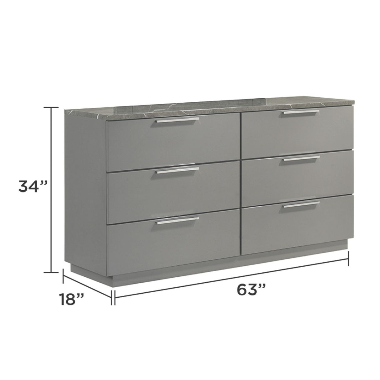 Elara - Dresser With Spacious Drawers - Gray