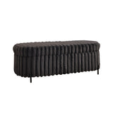Flip Top Storage Bench With Metal Legs