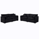 Modern Oversized Deep Seat Luxury 2 Piece Sofa Set With 4 Pillows