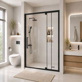 Semi-Frameless Pivot Hinged Shower Door, Reversible Design