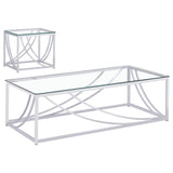 Kempton - 2 Piece Coffee And End Table Set - Chrome