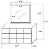 Jeremiah - 6 Drawer Dresser With Mirror - Black