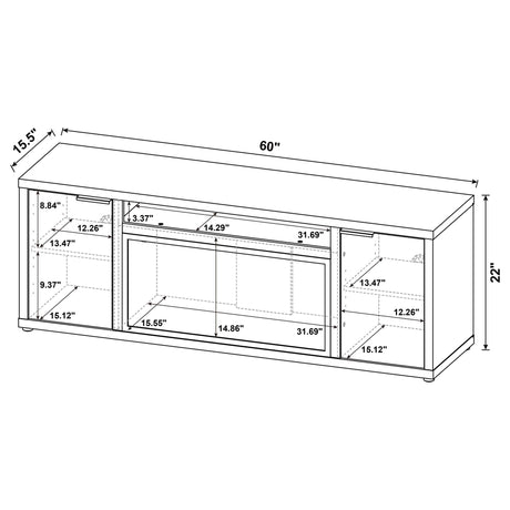 Lodi - 2 Door Fireplace TV Stand - Mango Color