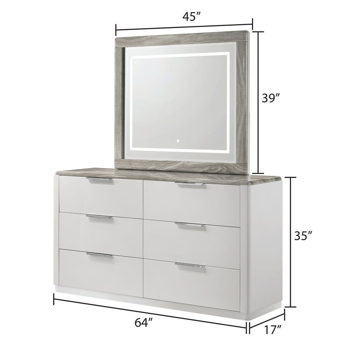 Jazz - 6 Drawer Dresser (Mirror Not Included) - White