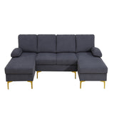 U - Shaped Sectional Sofa With Double Chaise
