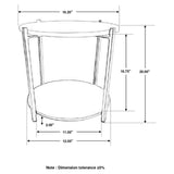 Bleskin - Round Accent Side Table With Shelf - White