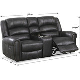 Power Reclining Loveseat With USB Port And Cup Holder Console - Black