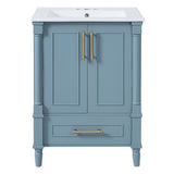 Bathroom Vanity With Ornate French Cylinder Legs, Soft Close Drawer