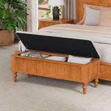 Storage Ottoman Bench For Living Room - Natural