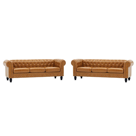2 Piece Sofa Set With Rolled Armrests