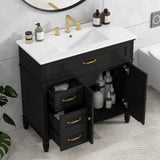 Bathroom Vanity With Sink, Freestanding Cabinet & Drawers