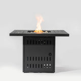 Propane Gas Fire Pit Table, 50000 Btu, Rectangular For Outside - Black