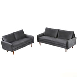 Kent - 2 Piece Sofa & Loveseat Set For Living Room - Gray