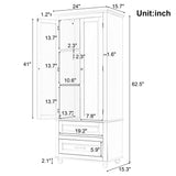 Tall Storage Cabinet With 2 Drawers For Bathroom