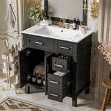 Modern Bathroom Vanity With Sink, Storage Cabinet, Soft Close Doors, Deep & Standard Drawers