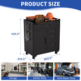 Rolling Tool Cabinet Heavy Duty Garage Storage With Lockable Doors & Drawers