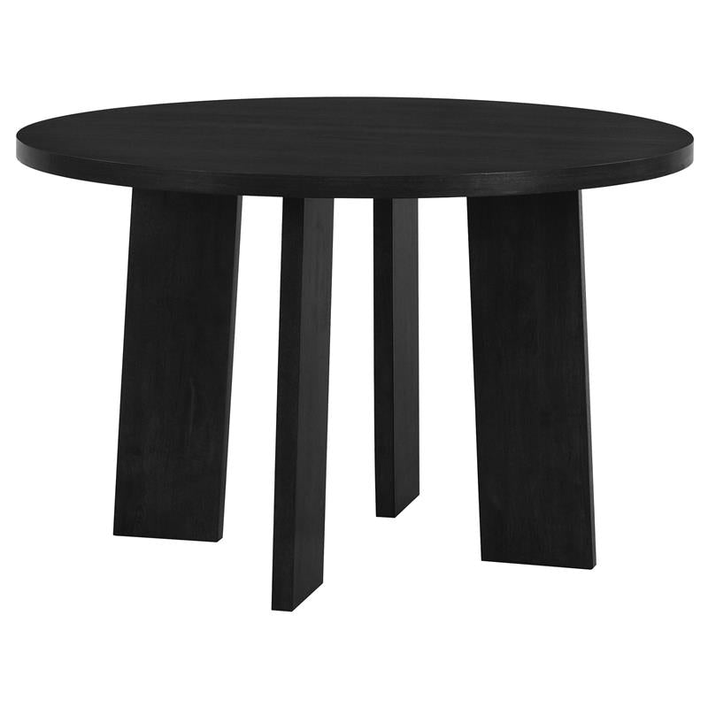 Strouse 47-inch Round Wood Dining Room Table Black - 193940BLK