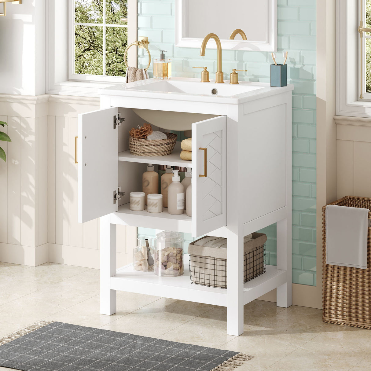 Modern Bathroom Vanity With Elegant Twill Design