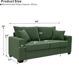 2 Seater Sofa, 2 Throw Pillows For Living Room