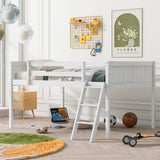 Low Loft Bed With Adjustable Ladder