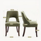 Upholstered Dining Chair With Curved Legs (Set of 2) - Green