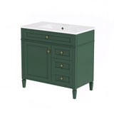 Bathroom Vanity With Sink, Rectangular Storage Cabinet & 2 Drawers And Tip Out Drawer