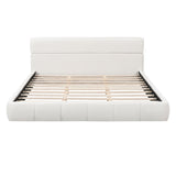 Upholstered Platform Bed Frame With Soft Boucle Headboard