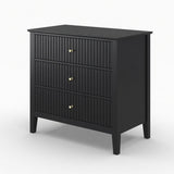 Fluted 3 Drawer Nightstand With Soft Close Slides