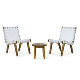Outdoor 3 Piece Rope Weave Patio Seating Set