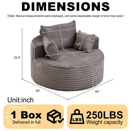 Modern Single Sofa With Backrest Pillow For Living Room