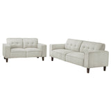 Xana - 2 Piece Upholstered Track Arm Sofa Set - Greige