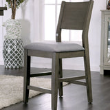 Padded Fabric Seat Panel Back Counter Height Dining Chairs (Set of 2) - Gray / Light Gray