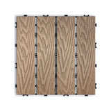 Patio Deck Tiles, Interlocking Diy Flooring For Indoor / Outdoor Use (Set of 22) - Teak