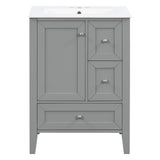 Modern Bathroom Vanity With Sink, Freestanding Cabinet With Drawers And Shelves
