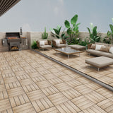 Patio Deck Tiles, Interlocking Diy Flooring For Indoor / Outdoor Use (Set of 22) - Teak