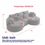 Curved Oversized Sectional Sofa With Extra Deep Seat