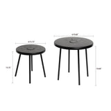 Solar Powered Side Table With LED Light, Outdoor / Indoor - Black