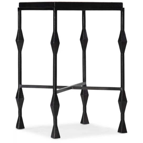 Contemporary Square End Table with Patterned Travertine Stone Top - 7228-50639-00