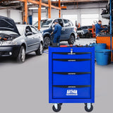 Rolling Metal Tool Chest With Drawers, Steel Storage Cabinet With Ball Bearing Slides