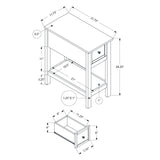 Accent End Table, 2 Tier, Narrow, Lamp, Storage Drawer, Charming Design