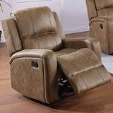 Modern Style Manual Recliner With Square Arms And Tufted Design